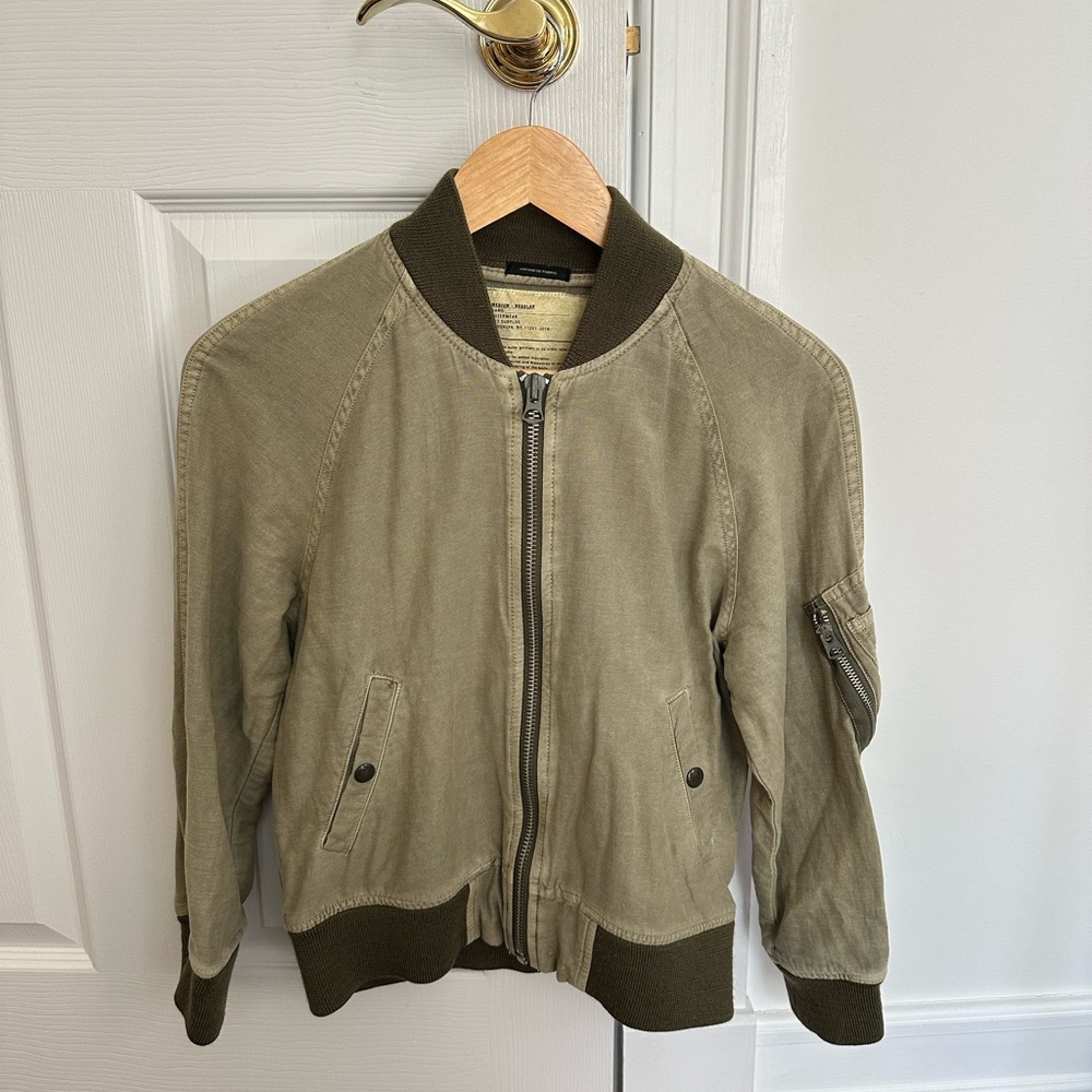 R13 Hemp Shrunken Flight Bomber Jacket